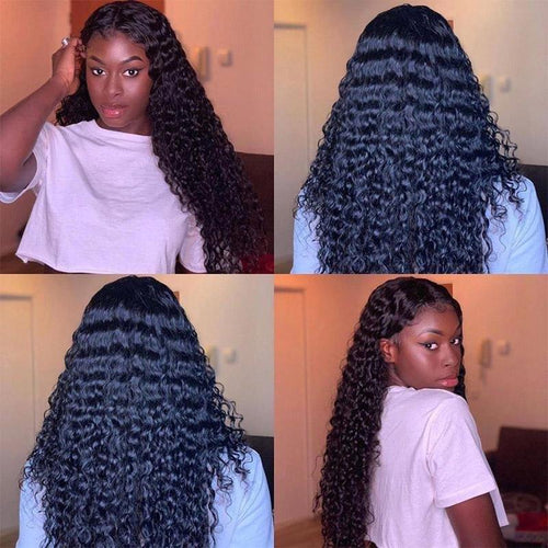 Queen Hair Inc 10a+ 150 Density Virgin Hair 13*6 Lace Frontal Wigs Deep wave 100% Human Hair