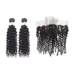Queen Hair Inc Grade 9A 100% Unprocessed Human Hair Deep wave 2/3 Bundles +13x4 Lace Frontal 🛫
