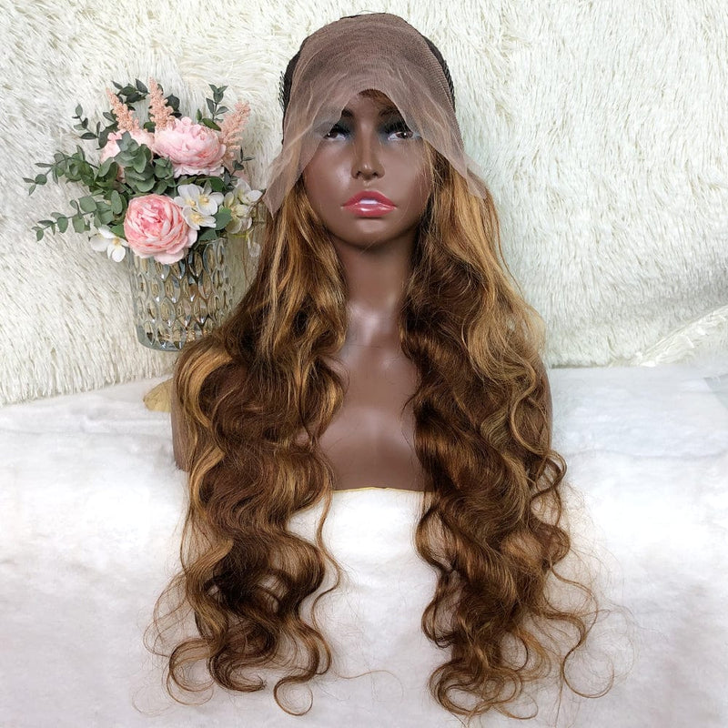 Queen Hair Inc Grade 10A 150% P4/27 Honey Blonde Body Wave/Straight 13x4 Lace Frontal Wig
