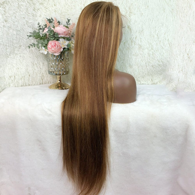 Queen Hair Inc Grade 10A 150% P4/27 Honey Blonde Body Wave/Straight 13x4 Lace Frontal Wig