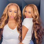 Queen Hair Inc Grade 10A 150% P4/27 Honey Blonde Straight/Body Wave 13x4 Lace Frontal Wig