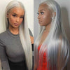 Queen Hair Inc Queenhairinc Silver Gray Human Hair Wigs Silver Blonde Colored Lace Front Wig Straight Body Wave Style