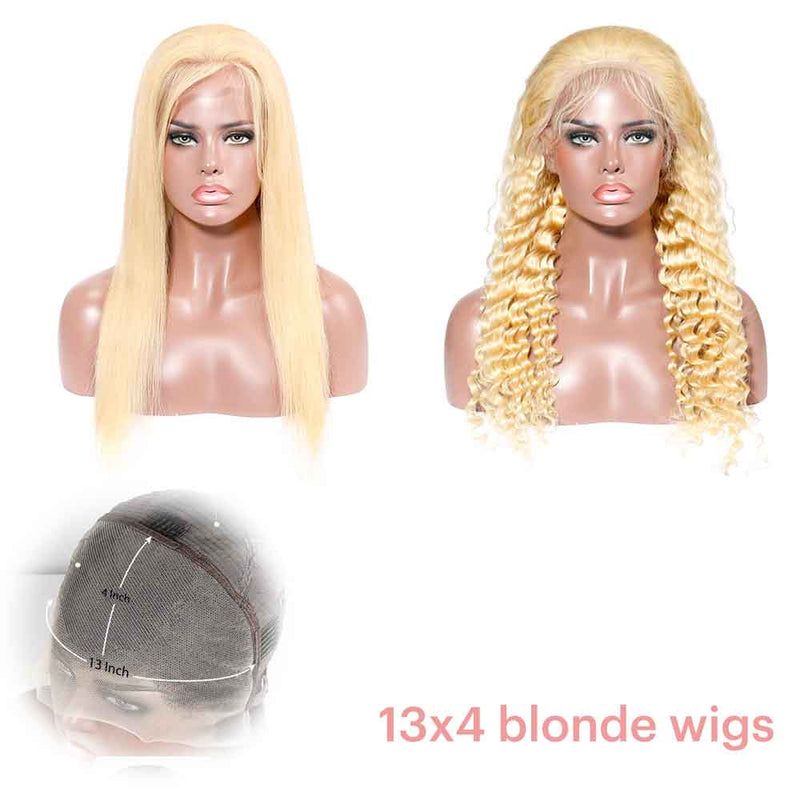 Queen Hair Inc In Store VIP 180% 13x4 613 Blonde Lace Frontal Wigs -all texture