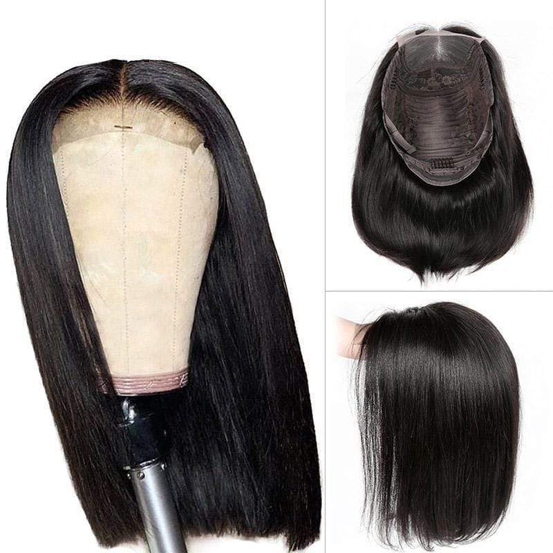 Queen Hair Inc 10a+ 130% Bob Wig Virgin Hair Straight #1B