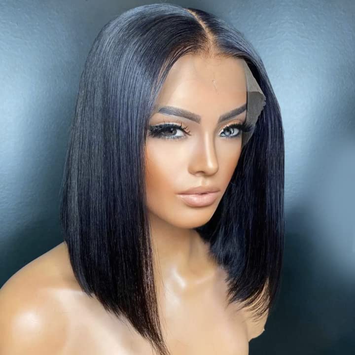 Queen Hair Inc Bob Lace Wigs Short Style Human Hair Wigs Middle Part For Women Natural Color