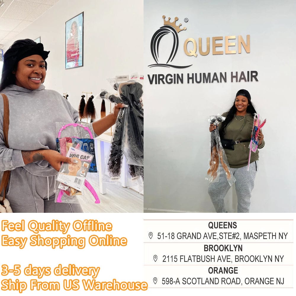 Queen Hair Inc Queen hair inc 13x4 Lace Frontal Human Hair Straight Wigs Natural Color Pre Plucked 180% Density