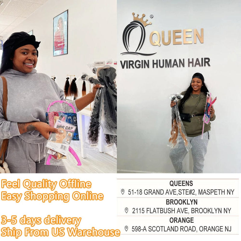 Queen Hair Inc Queen hair inc 13x4 Lace Frontal Human Hair Straight Wigs Natural Color Pre Plucked 180% Density