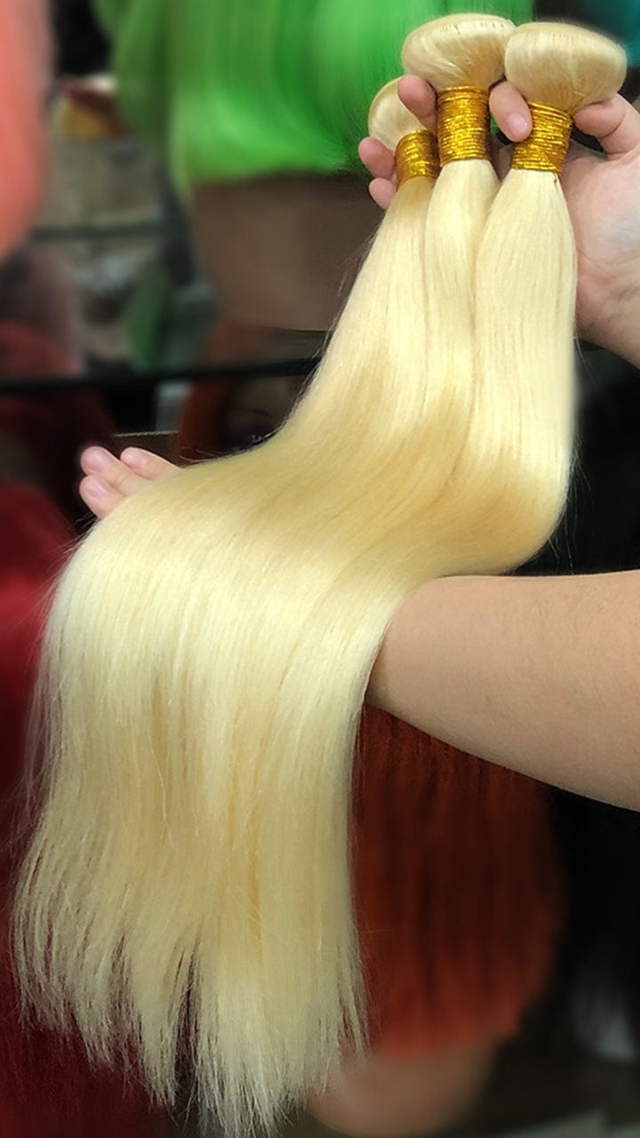 Queen Hair Inc 613 Blonde Hair Weave Bundles 12-30 Inch Straight Virgin 1Bundle