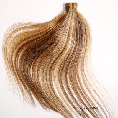 Queen Hair Inc Tape-in 70G 120G Straight Human Hair Extensions Natural Seamless Skin Weft Mixed Color Blonde Hair 16"-22"