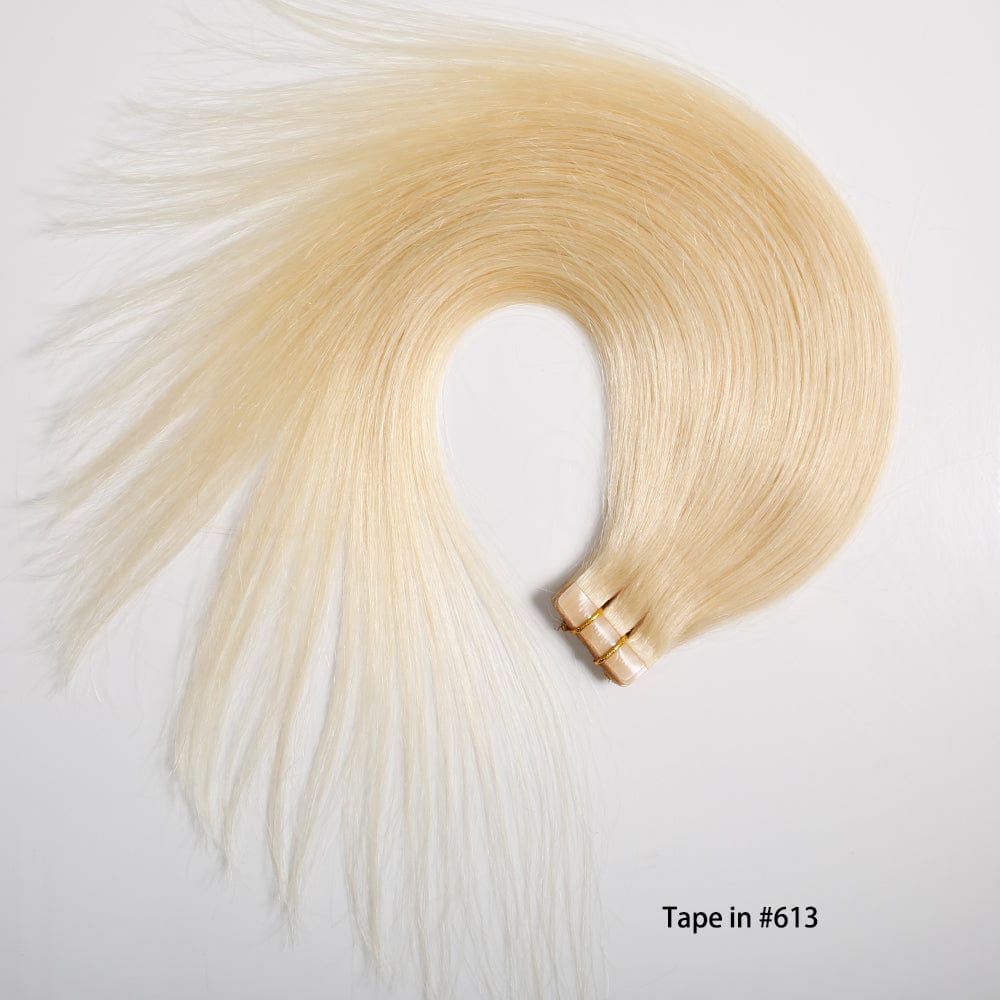Queen Hair Inc Tape-in 70G 120G Straight Human Hair Extensions Natural Seamless Skin Weft Mixed Color Blonde Hair 16"-22"