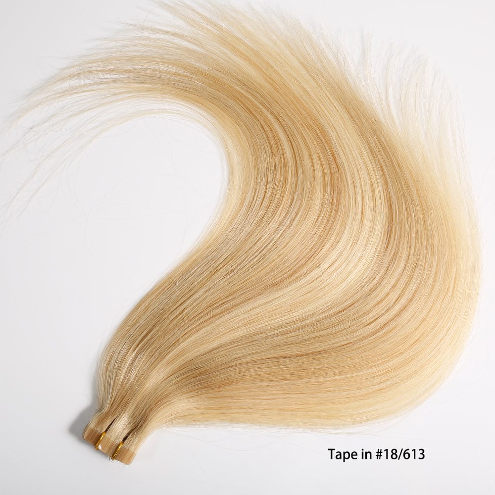 Queen Hair Inc Tape-in 70G 120G Straight Human Hair Extensions Natural Seamless Skin Weft Mixed Color Blonde Hair 16"-22"