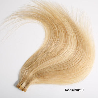 Queen Hair Inc Tape-in 70G 120G Straight Human Hair Extensions Natural Seamless Skin Weft Mixed Color Blonde Hair 16"-22"