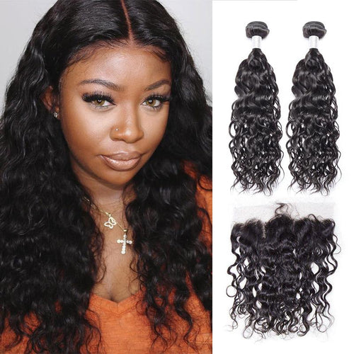 Queen Hair Inc 9A 2/3 Bundles + 13x4 Lace Frontal Water Wave 🛫