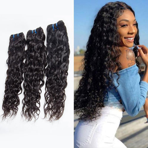 Queen Hair Inc Grade 8A+ 3 bundles Water wave No Tange No Shedding 100% Human hair - draft