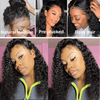 Queen Hair Inc Lace Frontal Wigs 13x4 Water Wave Human Hair Wigs 250% 180% Density #1B Natural Color