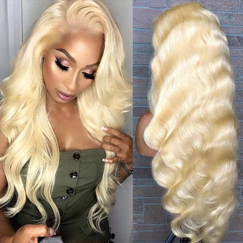 Queen Hair Inc Wholesale 10A Blonde 13x4 Lace Frontal Wig 180% Body Wave #613