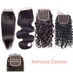 Queen Hair Inc Offline VIP 4x4 Lace Closure Free Part Straight Body Wave Deep Wave Water Wave